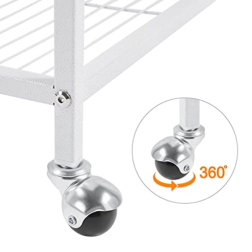 Topeakmart 54-inch Flight Bird Cage with Stand Wrought Iron Bird Cage for Parakeets Parrots Green Cheek Conures Budgies Finches, White - color: White