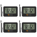 4-Pack Mini Thermometer Hygrometer with External Temperature Probe, Magnet | External probe measures temperature only; built-in sensor tracks humidity, with batteries included for all four units. - style: with probe