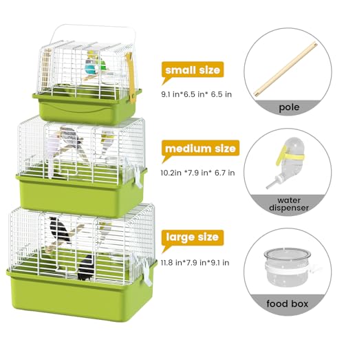 Small Bird cage,Travel Cage for Birds and Small Animals, Parakeet cage,Bird Carrier Travel cage,Bird Travel cage, jaulas para pájaros,Green,(Green,M) - color: Green, size: 10.2"L x 7.9"W x 6.7"H