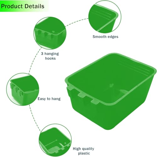 20 Pcs Chicken Coop Feeder Water Cup,16 oz Cage Cups Chicken Feeder Waterer, Cage Cups Birds Hanging Feeders, Chicken Feeder Water Bowl for Parakeet Poultry Pigeon Bunny Wire Cage (Green, 16oz) - color: Green, size: 16oz