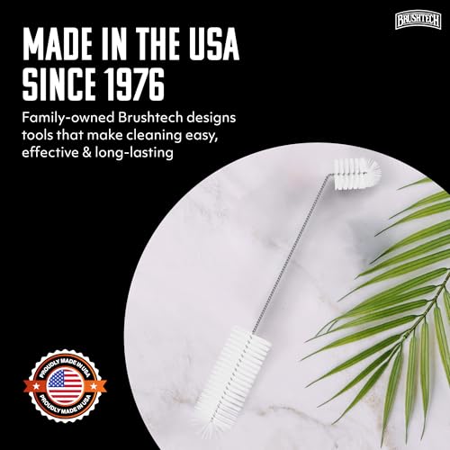 Brushtech 2-in-1 Hummingbird Feeder Brush - Dual-Head, Ergonomic (White) | Dual-Head Cleaning, Large Head for Nectar Bottles & Small Head for Socket Cleaning, Galvanized Steel & Plastic Construction - style: Dual Head