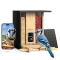 NETVUE by Birdfy Bamboo Feeder with Camera, Solar Powered, 2K Live Stream, AI Bird Identification, Motion Detection, Wooden Bird Feeder for Birdwatching, for Bird Lovers - style: AI 7 Day Trial