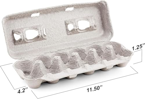 MT Products Blank Natural Pulp Egg Cartons Bulk - Made in USA - Holds Up to Twelve Eggs - Cardboard Material Perfect For Storing Extra Eggs (Pack of 5) - size: Standard