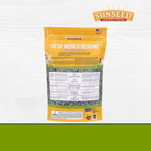 Sunseed 18220 Fresh World Bedding for Small Animals, Original Gray - 450 Cubic Inch - size: 450-Cubic Inch