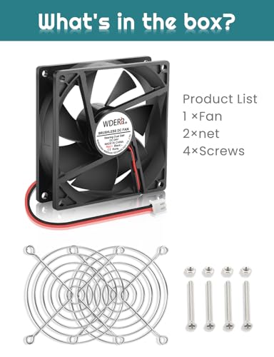 DC 92mm x 25mm Brushless 24V Exhaust Fan Dual Ball Bearing 2Pin for Radiator Amp Case Cooler - size: 9225