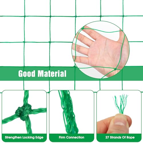 Unves Trellis Netting, 26.2 x 6.6 Ft Garden Trellis for Climbing Plants, 27 Strands & 4x4 Inch Mesh Plant Net for Tomato, Cucumber, Heavy Duty Net for Vegetables, Fruits, Grapes, Bean - size: 26.2 x 6.6 Ft