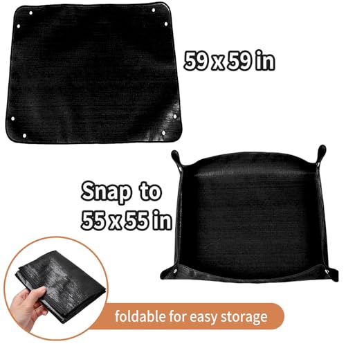 Guinea Pig Cage Liner, 59"x59" Playpen Mat, Waterproof Washable Tarp, Black | 59 x 59 in black waterproof pet mat protects floors and works as a washable, reusable liner for cages and playpens. - size: 59x59in