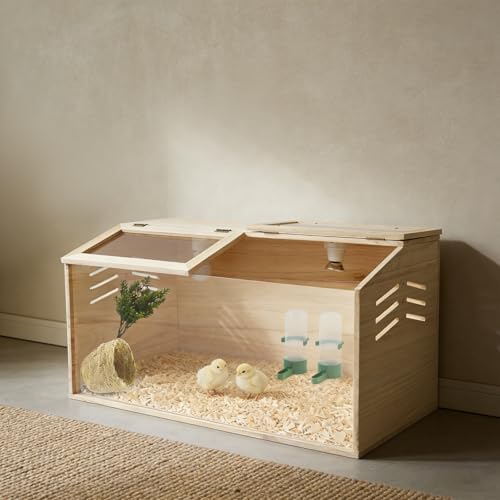 Chicken Brooder Box, Indoor Brooding Box for Chicks with Ventilation Holes, Brooder Box with Removable Floor for Easy Cleaning, Chick Starter Kit for Duck Quail Poultry, 30x24x17 Inch