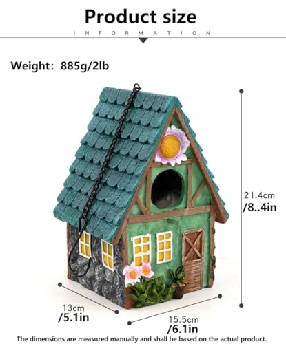 Outdoor Hanging Bird Nests, Hummingbird Houses, Garden Tree Decorations, Resin Ornaments - style: Simulated House