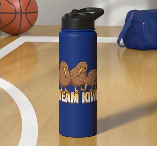Team Kiwi Bird Kiwi Animal Cute Kiwi New Zealand Bird Stainless Steel Insulated Water Bottle - color: Royal Blue