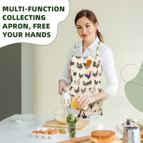 1 pack Egg Apron, Egg Collecting Apron for Chicken Duck Goose Eggs, with 13 Pockets Chicken Egg Apron for Women&Men