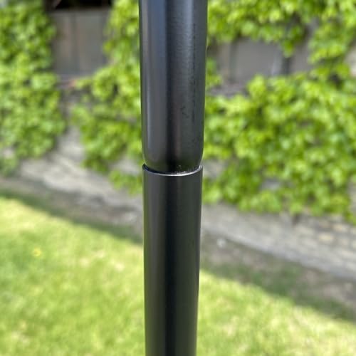 Bird Feeder Pole System - Made in USA Heavy Duty - Twist-in Black Tall Pole System for Hanging Bird Feeders, Flower Baskets, and Decoration - Easy Assembly - Scrolled Arms (FP5TLM4B)