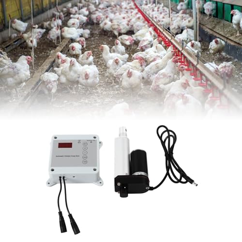 Automatic Chicken Coop Door Opener, 12VDC Timing Photosensitive Remote Control Kit for Hen House Auto Closer (US