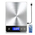 Food Kitchen Scale, 33lb Food Scale Precisely Measures Grams and Ounces for Baking and Cooking, 304 Stainless Steel Kitchen Scale for Food with LCD Display, Batteries Included - style: Rechargeable / 33lbs