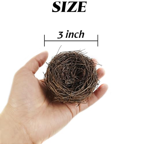 GXXMEI 20PCS 3'' Mini Artificial Bird Nest for Crafts, Easter, Party, Wedding, Patio Garden, Succulent Planter, DIY Terrarium
