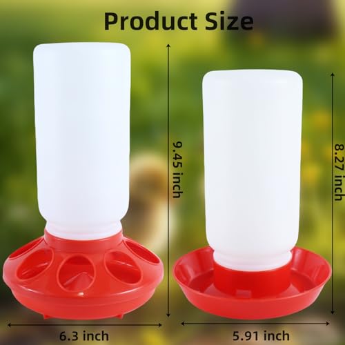 Automatic Chicks Feeder and Waterer Set, 1L, Indoor Chicken Water Bottle and Feeder for Baby Chicks, Ducks, Quail, No-drip Design