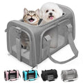 Soft-Sided Cat Carrier 20x13x13 in Expandable Travel Pet Bag 22LBS | For Cats and Small Dogs with Anti-Scratch Mesh Washable Mat Collapsible Escape-Proof Airline Approved with Shoulder Strap - color: Gray, size: 13.4"L x 13.4"W x 20.1"H