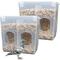 Automatic Pigeon Bird Feeder Water, 2 Pack Plastic Feeder Water Dispenser Drinkers for Cage, No Mess Hanging Parrot Food Bowl Container, Cage Accessories for Parakeet Quail Bird Chicken (2 Hole-Hook) - size: 2 Hole / 2 Pack