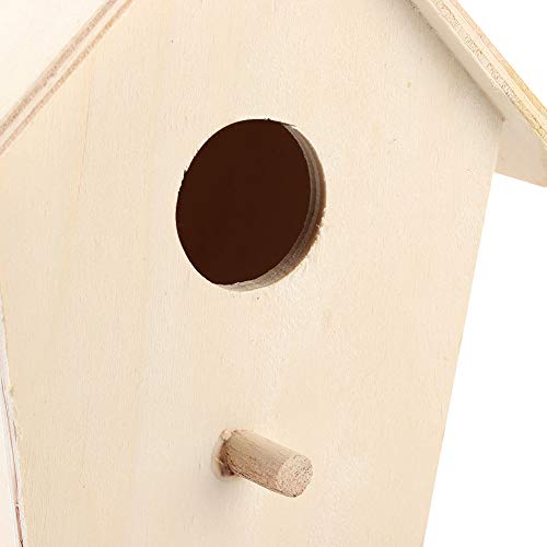 Bird House for Outside,Wooden Bird Houses,Unfinished Hanging Birdhouse,Garden Patio Decorative Nest Box Bird House,for Wrens, Swallows, Finches, Chickadee