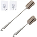 Brush Bottle 2 Pack 1 Long 1 Short Cleaning Brush 2pcs Traceless Hook | Wine Glass Sponge Brush