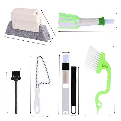 8 Pcs Hand-held Groove Gap Cleaning Tools,Door Window Track Cleaning Tools Groove Corner Crevice Cleaning Brushes for Sliding Door/Tile Lines/Shutter/Car Vents/Air Conditioner/Keyboard