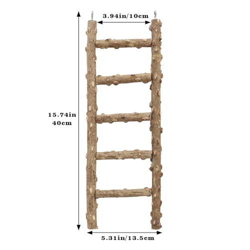 Natural Pepper Wood Parrot Ladder - Bird Climbing & Chewing Toy, Cage Accessory for Parrots, Parakeets, Cockatiels - size: 15.7 × 3.9 Inch
