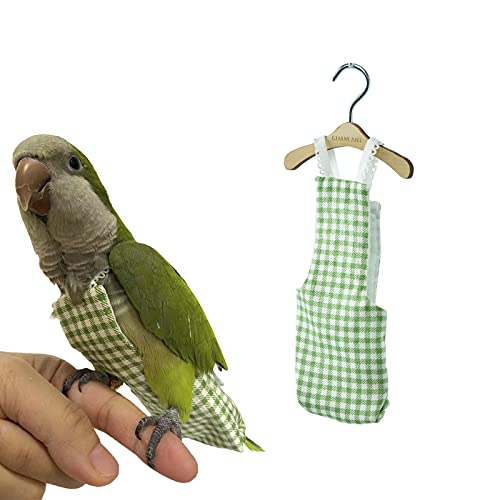 Bird Diaper Quaker Parrot Flight Suits ,Monk Parakeets Clothes Liners | Adjustable Straps,Parrot Diaper Clothes, Bird Training Nappy Suit with Hanger Leash Hole for Sun Conure Senegal Lorikeet