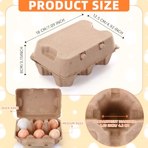 Honeydak 50 Pack Duck Paper Egg Cartons Half Dozen Jumbo Egg Cartons Bulk Extra Large Empty Storage for Family Pasture Farm Market Display