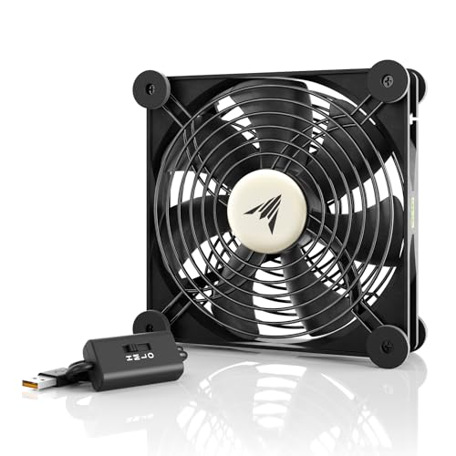 AC Infinity MULTIFAN S4, Quiet 140mm USB Fan, UL-Certified for Receiver DVR Playstation Xbox Computer Cabinet Cooling | For Receiver, DVR, PlayStation, Xbox, Computer, Cabinet Cooling - size: S4