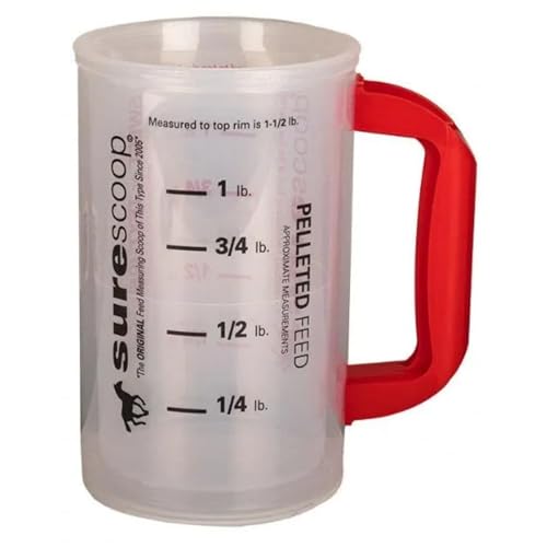 SureScoop Pelleted and Sweet Feed Graduated Measuring Scoop for Horses Goats or Sheep (1 Scoop)