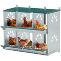 6 Compartment Chicken Nest Box, 6 Room Galvanized Steel Rustproof Metal Nesting Boxes, Chicken Egg Collection Laying Box for Hens - size: 6 Compartment