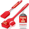 Walfos Silicone Basting Pastry Brush, 600°F Heat Resistant for BBQ Grill Baking Kitchen Cooking, BPA Free and Dishwasher safe - color: Red, size: Large + Small