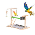 Bird Playground, Natural Wood Bird Perch Stand with Removable Tray and 2 Stainless Steel Feeder Cups, Parrot Playstand Bird Cage Toys for Conure Parakeet Cockatiel Parrot (C) - color: C