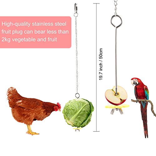 8PCS Chicken Toys for Coop Accessories, Chicken Swing, Xylophone, Mirror, Vegetable Hanging Feeder, Fruit Rack for Poultry Rooster Large Bird Parrot Lovers’ Entertainment Gift