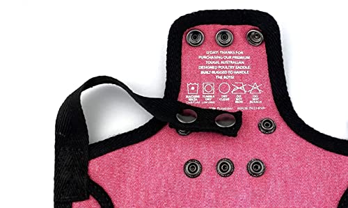 DOWN UNDER OUTDOORS Medium-Large Chicken Saddle Hen Apron Saver (Pink) | Adjustable Straps, Chicken Apron, Poultry Saver, Pet Supplies, Including Shoulder Cover, 14 oz Breathable Cotton Canvas - color: Pink