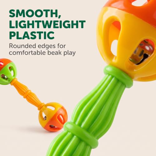 2 Pcs Bird Parrot Toy Rattle Birds Fun Exercise Plastic Double-Headed Bell Pet Toys Small and Medium Birds Foraging Foot Toy,Bird Toys, Pet Supplies