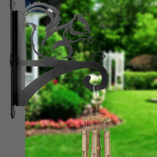 ATKKE Hanging Plant Bracket Hangers Indoor Iron Wall Mount,11” Squirrel Silhouette Ornamental Iron Hangers Hookers for Flower Pot Lantern Bird Feeder Wind Chimes - size: Squirrel