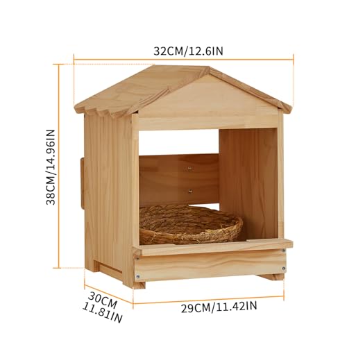 Wooden Chicken Nesting 32x29x38cm Portable Chicken Coop with Detachable Ramp, Indoor/Outdoor Hen House for Egg Laying - Can be Wall-Mounted or Ground Use, Easy Clean Poultry Supplies for Backyard Farm - size: 12.6"L x 11.8"W x 15.0"H