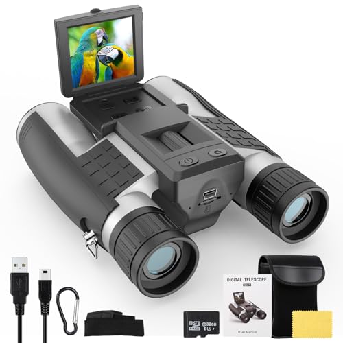 ZZSTAR 2 in 1 Digital Binoculars with Camera, Large View, 2" LCD Display & Recording, Binoculars for Adults High Powered, Low Light Night Vision Binoculars for Bird Watching/Hunting/Sporting/Travel