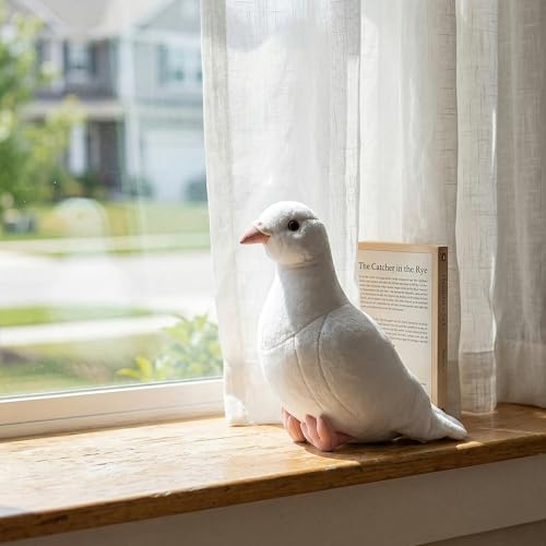 Simulation White Pigeon Stuffed Animal Toy - 10 inch Rock Pigeon Toys, Cute Pigeon as Gift for Kids (White Pigeon) - style: White Pigeon