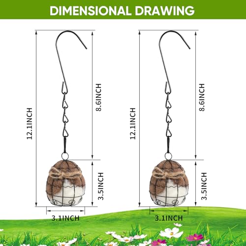 Bird Nesting Material, Hummingbird Nesters, Natural Alpaca Wool Material for Wild Birds, Design for Bird Lover Gifts, Nesting Balls for Wild Birds, Refillable Outdoor Birds Nesting Station