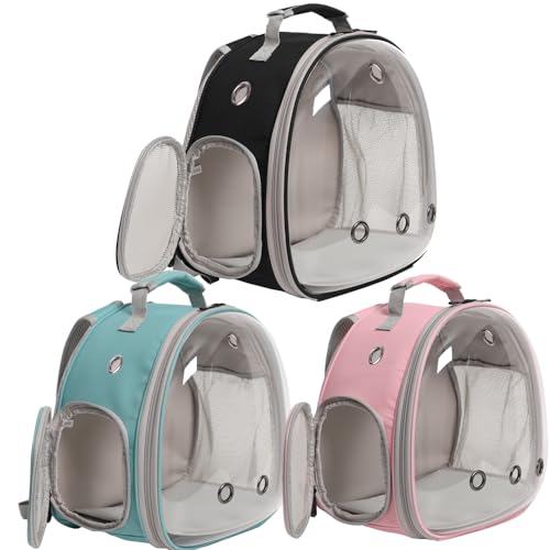 Guinea Pig Carrier Backpack,Lizard Backpack Carrier,Space Capsule Clear Bubble Window Astronaut Reptile Carrier Backpack for Bearded Dragon,Sugar Glider,Bunny (Pink, Backpack) - color: Pink
