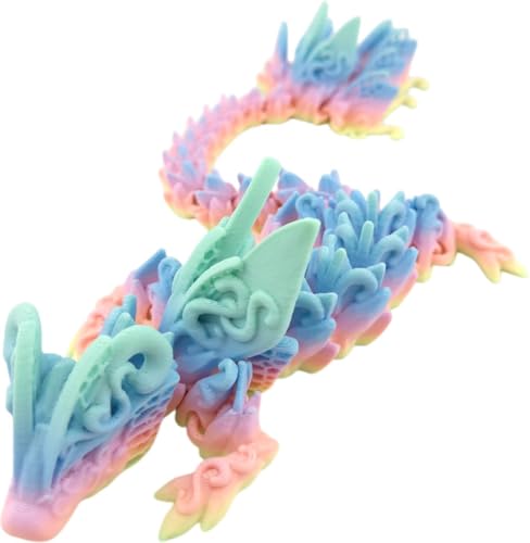 3D Printed Articulated Pastel Rainbow Butterfly Dragon, Home/Office/Desktop Decor, Flexible Sensory Toy, Unique Gift, Insect Lover Gift. (9.5 Inch Dragon Only) - style: 9.5 Inch Dragon Only