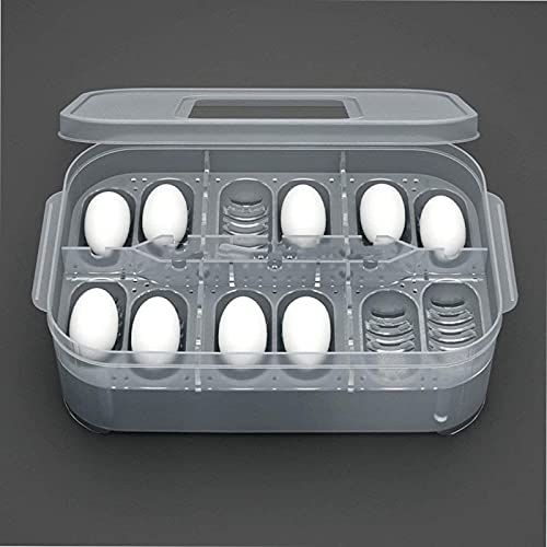Still Awake Reptile Egg Incubator Professional Hatcher Hatching Box Case Tray Plastic Breeding Incubator for Hatching Snake,Lizards, Reptiles,Gecko(12 Slots with Thermometer)