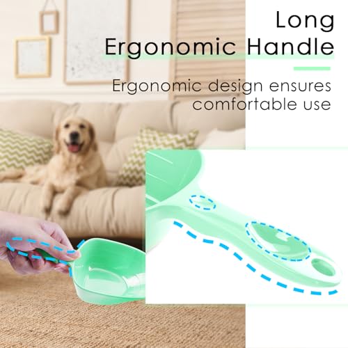 Melamine Pet Food Measuring Scoop, 1 Cup 1/2 Cup 1/4 Cup with Clear Measurement Lines for Dog, Cat, Bird, and Rabbit, Durable, Ergonomic Handle, Dishwasher safe-Green - color: Green