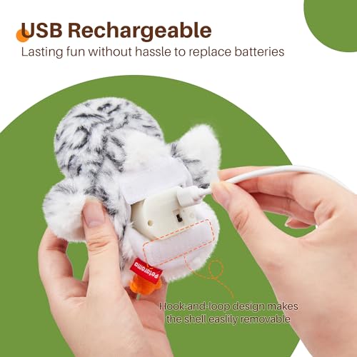 Potaroma Flapping Owl Cat Toys (No Flying), Lifelike Bird Chirp, Rechargeable Touch Activated Kitten Toy, Interactive Catnip Kicker Exercise Toys 4.0" for All Breeds | Rechargeable Touch Activated Kitten Toy, Interactive Catnip Kicker Exercise Toys 4.0 In