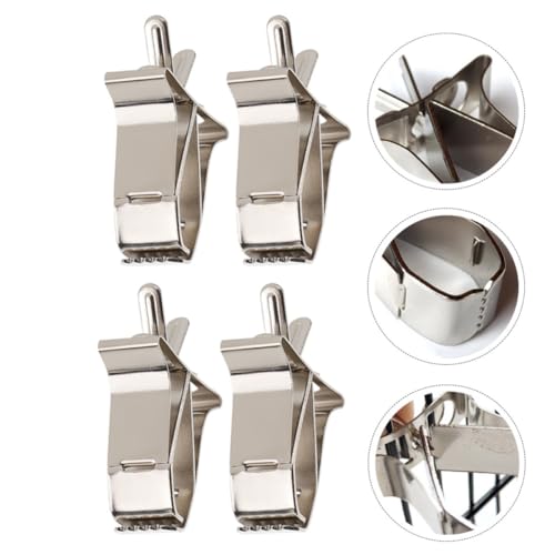 Ipetboom Bird Food Clips Fruit and Vegetable Holder Multi-Function 4pcs Stainless Steel Bird Cage Clips Sturdy for Parrot and Small Animal Household Use
