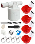 DIY Automatic Chicken Waterer Kit - 4 Chicken Water Cups, Float Valve, Drill Bit, 4 Hose Clamp, Teflon Tape - Universal for Poultry