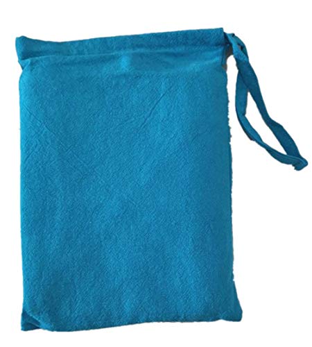 Cotton Linen Japanese Apron Halter Cross Back Bandage X Shape Aprons Two Pockets - color: Sky Blue