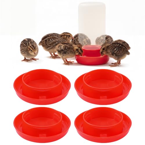 Enhon 4 PCS 1 Sizes Quail Waterer Base, Quail & Chick No Drown Water Base, Safety Waterer, Compatible with 2.5inch Threaded Neck Bottle for Brooding Chicks(Bottle not Included) - size: 1 Sizes
